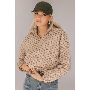 NWOT Boheme Holden Floral Quilted Quarter Zip Pullover Jacket Small